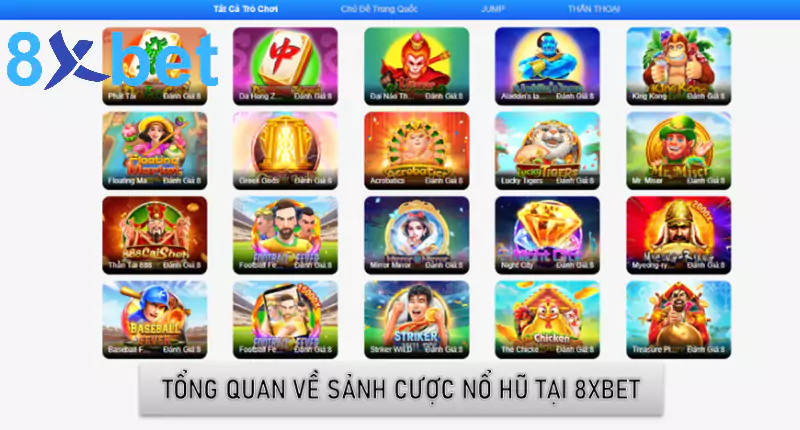 Nổ hũ 8xbet: Thiên đường game slot và jackpot khủng chờ đón 2 Tổng quan về sảnh cược nổ hũ tại 8xbet
